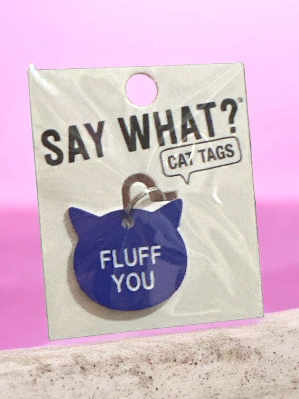 Say What? Blue 'Fluff You' Cat Face ID Tag
1340